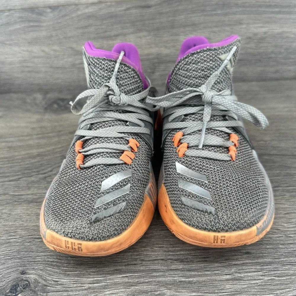 Adidas‎ Dame 3 Youth Basketball Shoes Size 4 Gray Purple Orange BB8270